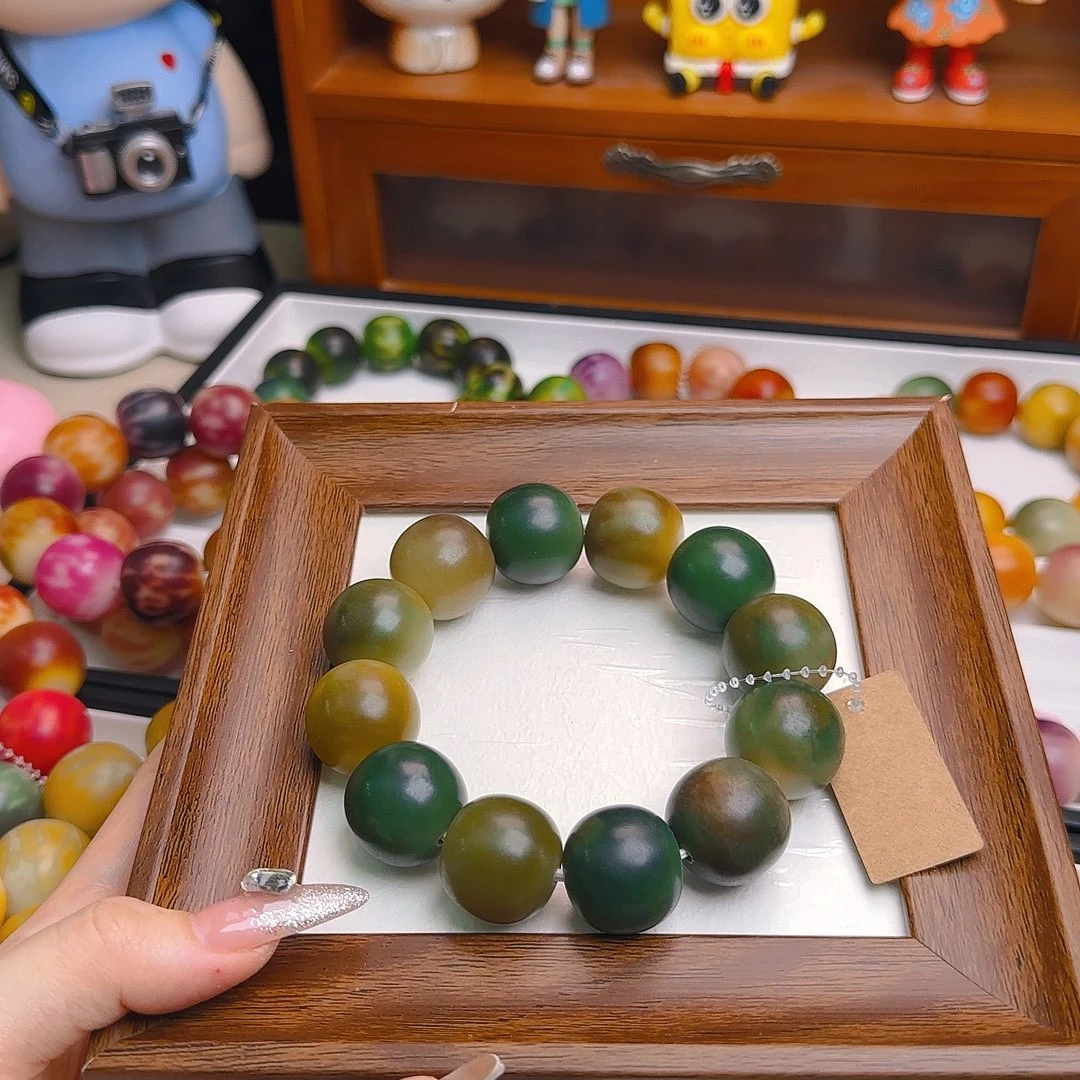 手串菩提根/象牙果卡21干磨苹果微微瑕1