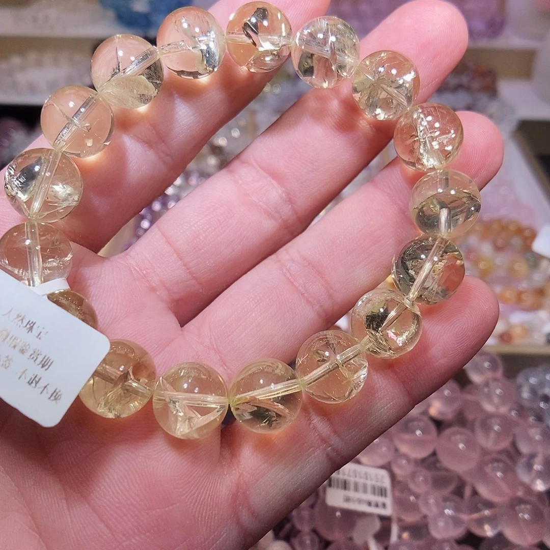 未镶嵌手链水晶黄阿塞12.5mm