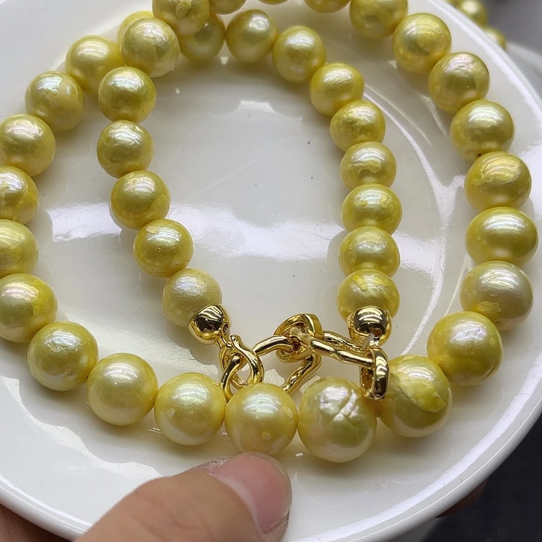 钛钢淡水珍珠项链