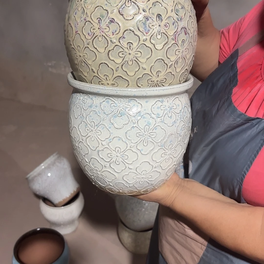 紫砂花盆口20高18