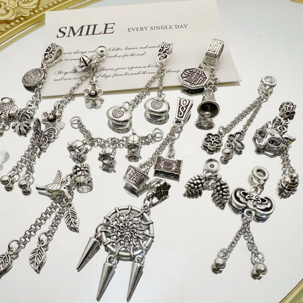 国风新中式手工串珠流苏吊坠三通DIY饰品配件