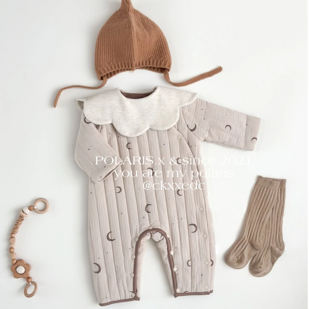 星月 l 冬季宝宝婴幼儿冬天夹棉棉服衣透气夹棉连体棉服