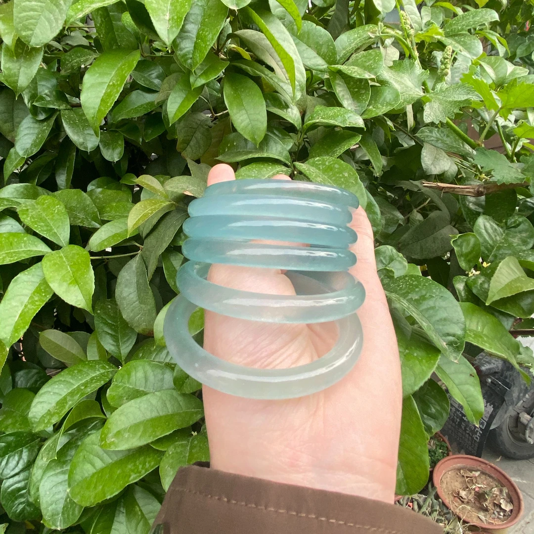 非金属珐琅手镯 2025 蓝水细条【高货冰冰翠】手镯时尚超显白