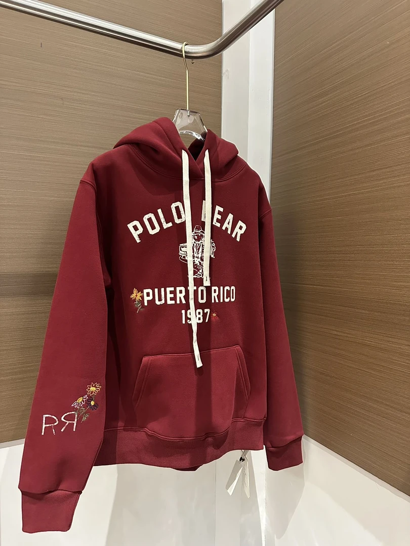 【BK出口订单】高颜值跨年加绒连帽雪花彩纱小熊卫衣 8001