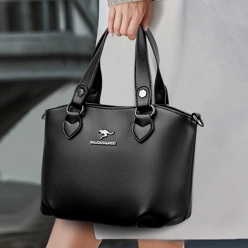 手提包新款品牌专柜休闲妈妈包软皮包女斜挎包手提拎包气质单肩包