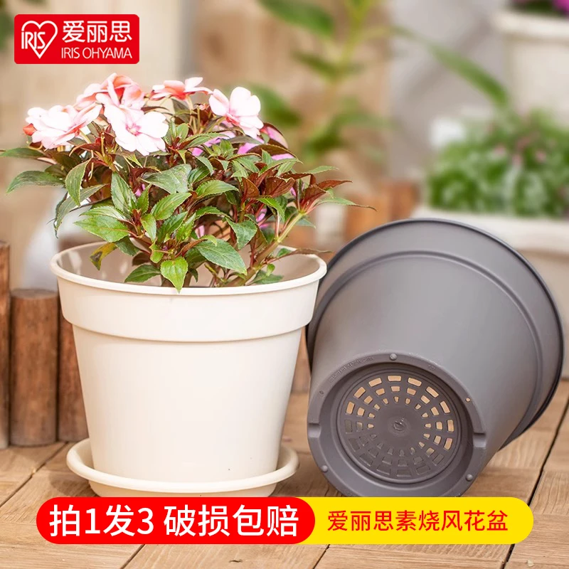 【3只装】爱丽思素烧风花盆加厚树脂塑料月季多肉爱丽丝青山盆