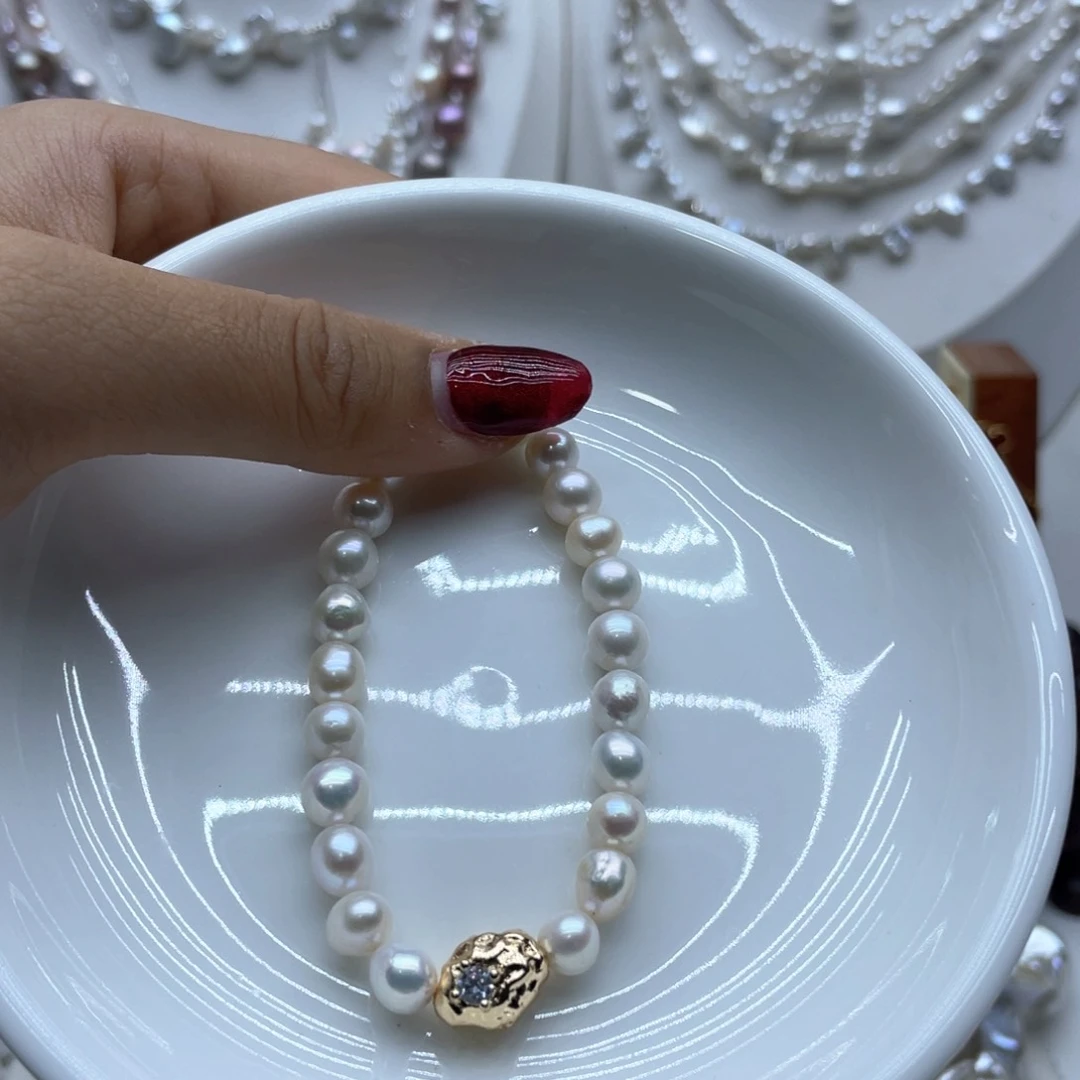 淡水珍珠手链合金