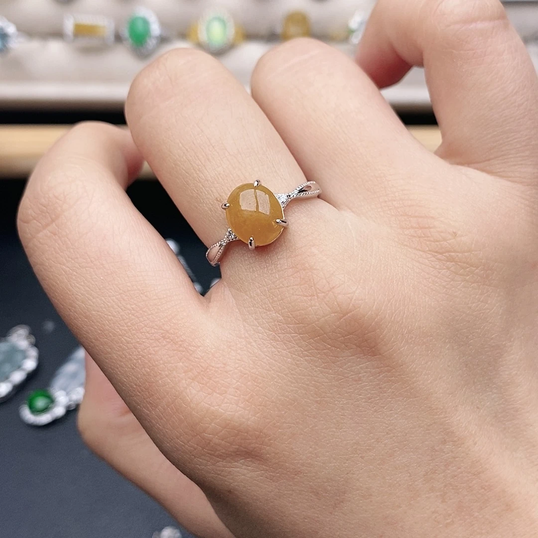 翡翠银S925镶嵌戒指