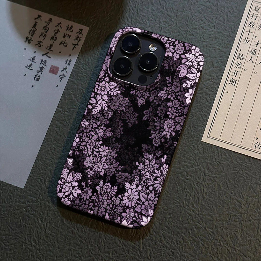 满屏花朵适用苹果17pro手机壳iPhone16promax硬菲林15/14/13ins风