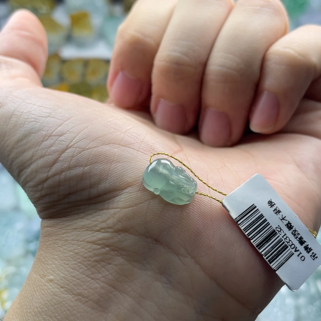 墨***默翡翠未镶嵌颈饰貔貅