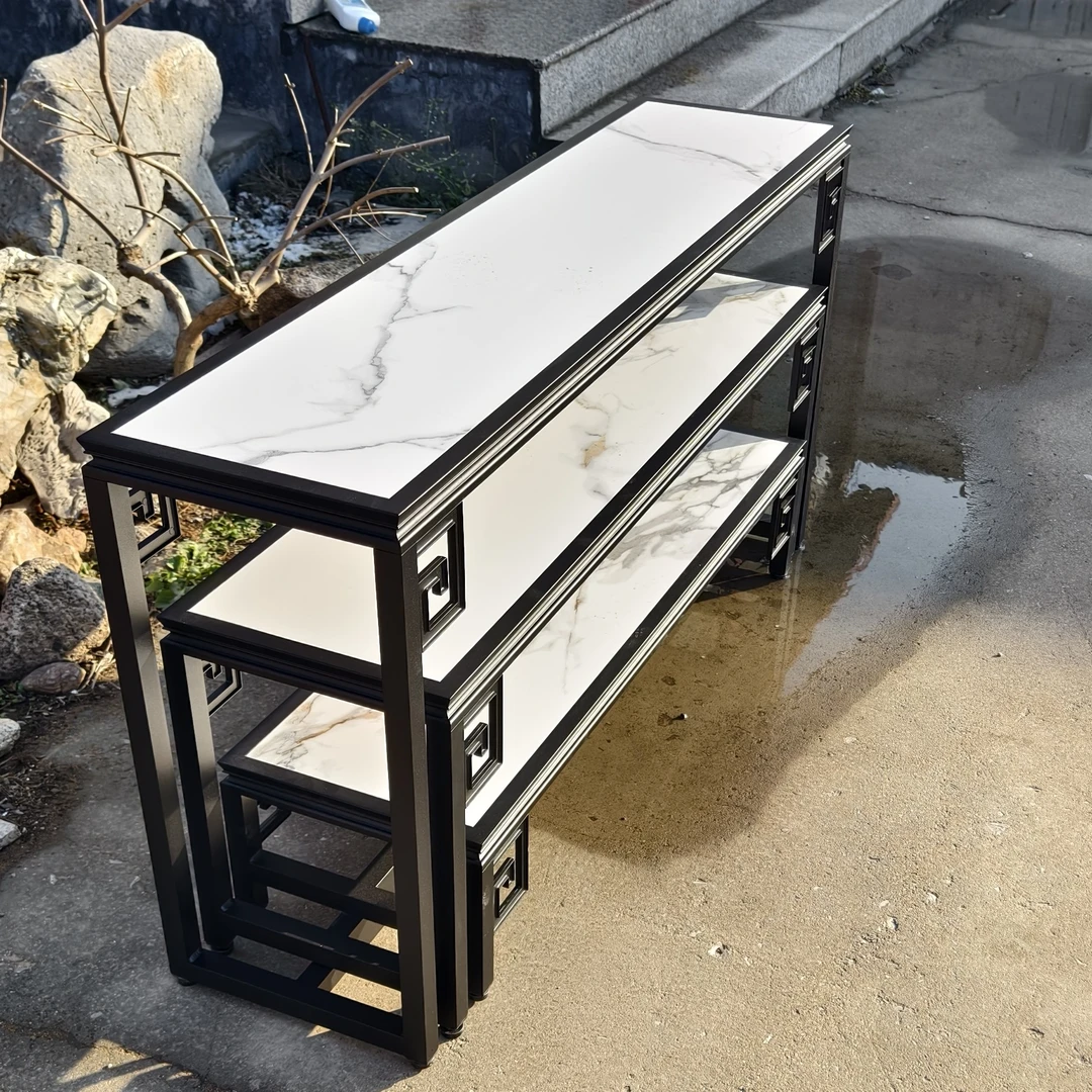 新中式铝合金阳台客厅花架阶梯式可折叠收纳设计家用方形移动