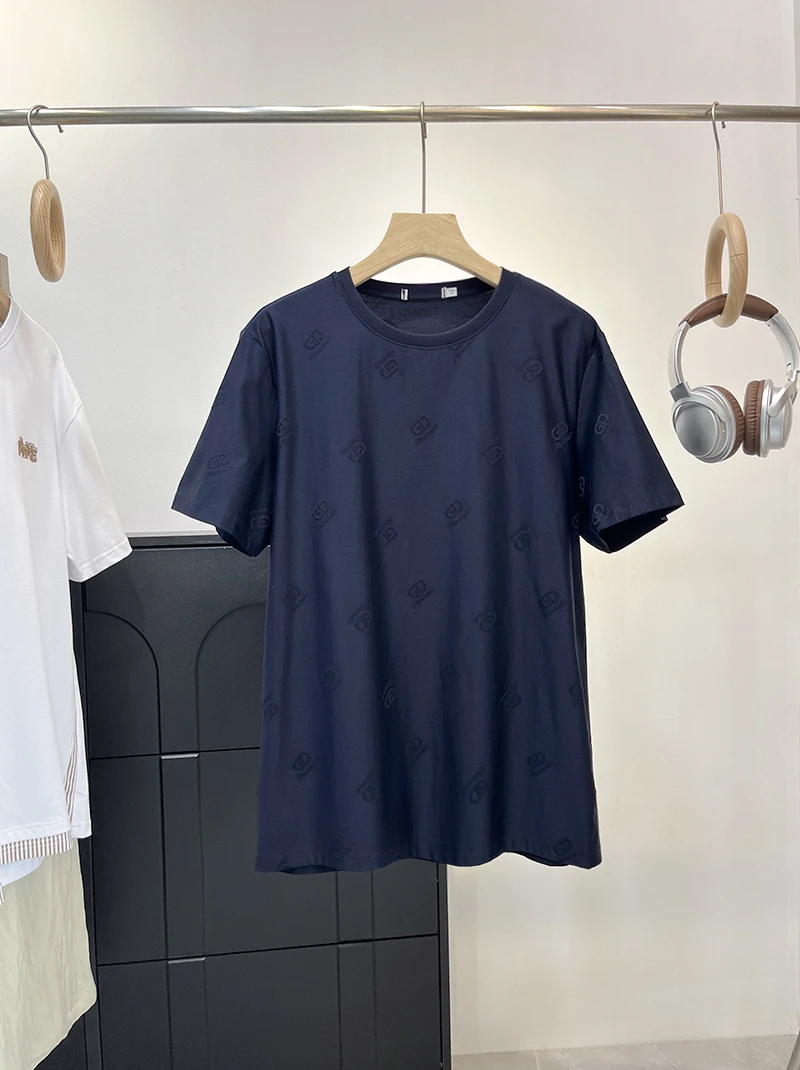 特！丝光棉+轻奢提花 商场余D 圆领休闲短袖T恤  C2 男装 H5870