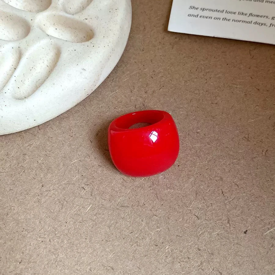 非金属树脂戒指 树脂戒指ins风百搭气质食指戒小众高级感戒指方圆