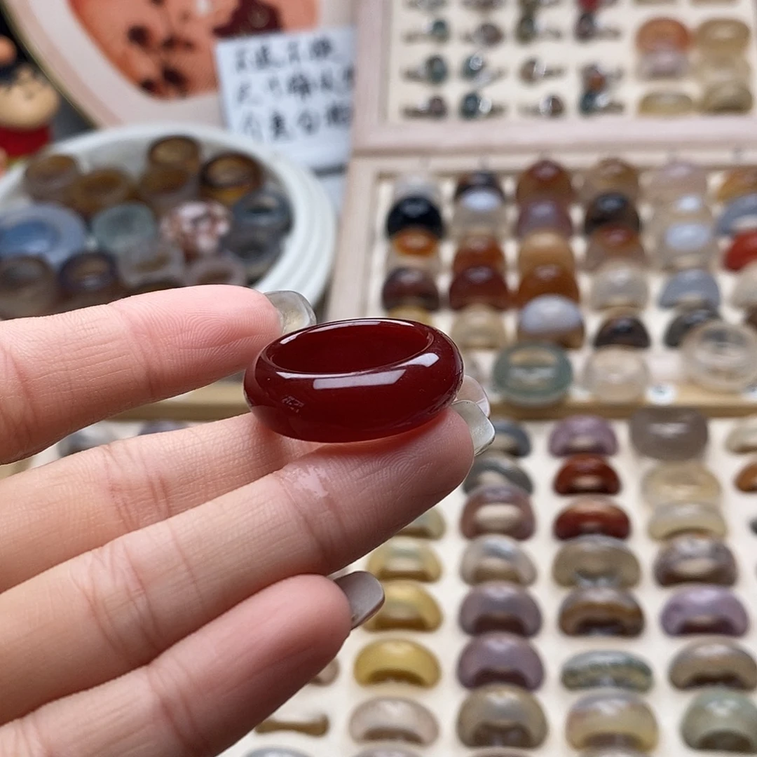 玛瑙/玉髓未镶嵌戒指A 68不退换港21+