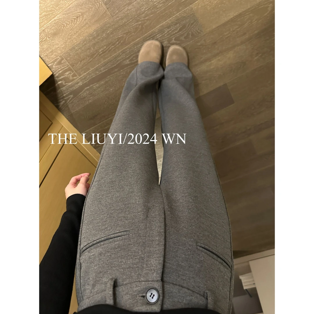 【LIUYI】报恩裤～冬季毛呢加厚窄版休闲裤411111