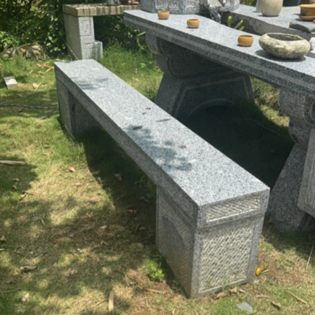 户外石凳子石头椅子公园长条石凳室外庭院石材靠背椅花岗石大理石