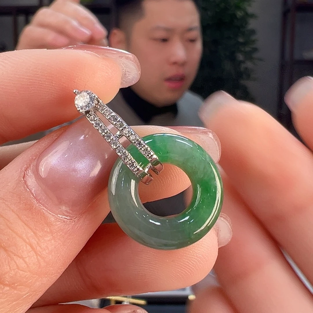 翡翠吊坠(不含链)银S925镶嵌吊坠20