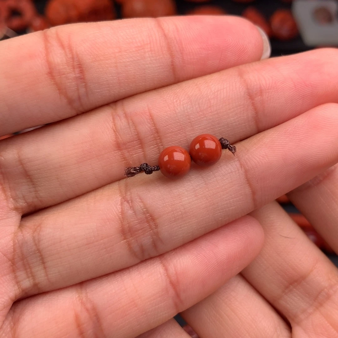 南红玛瑙圆珠对珠6+未镶嵌