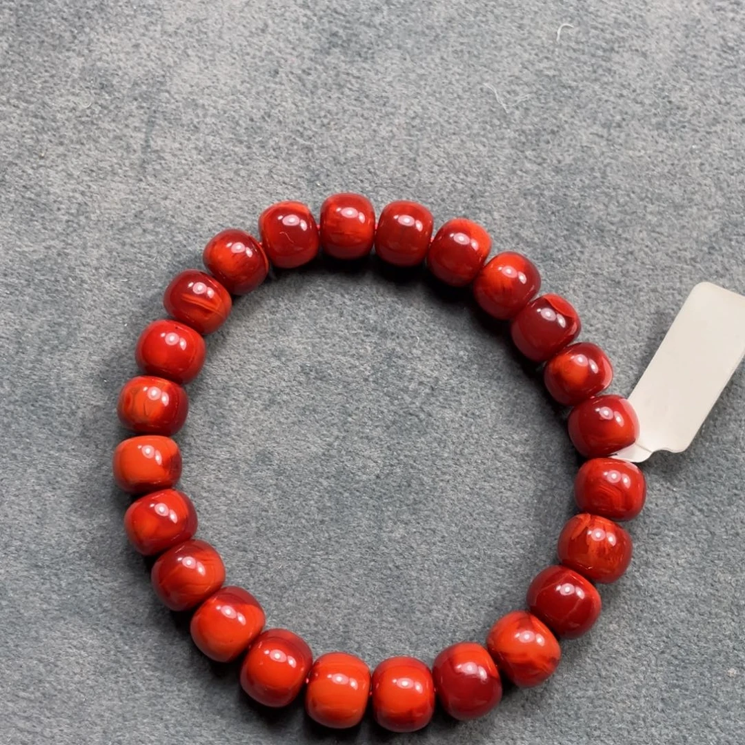 十***粥南红玛瑙未镶嵌老型手串
