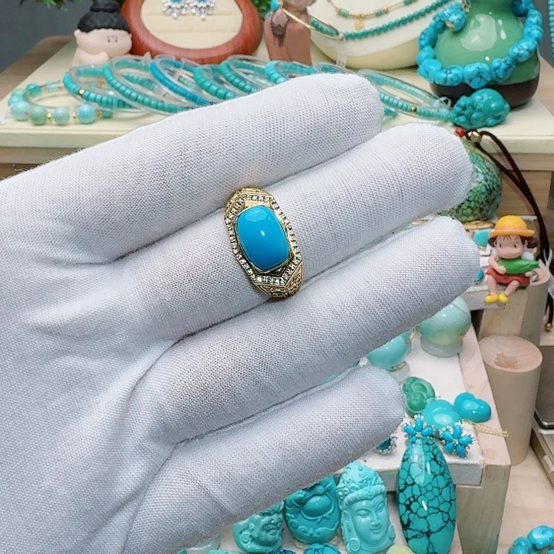 绿松石18K金镶嵌戒指