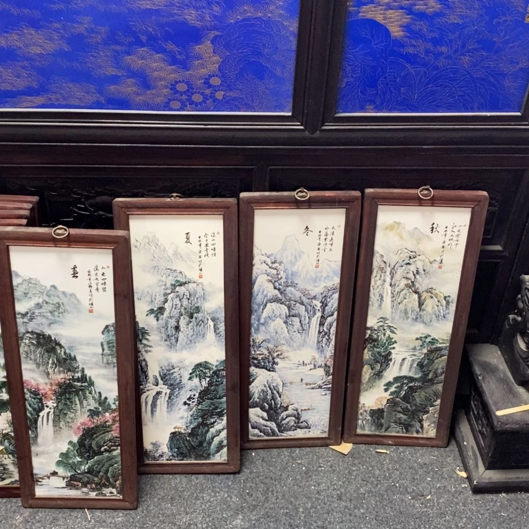 瓷片53*21*4景德镇瓷板画柴窑烧制