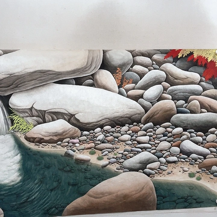 国画工笔画作品石来运转任海鲜画