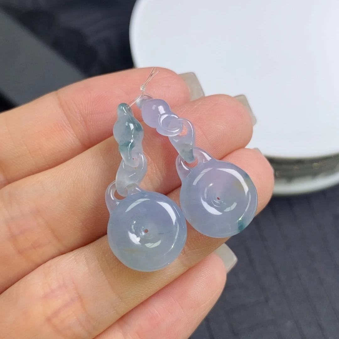 未镶嵌翡翠耳饰紫罗兰拉环