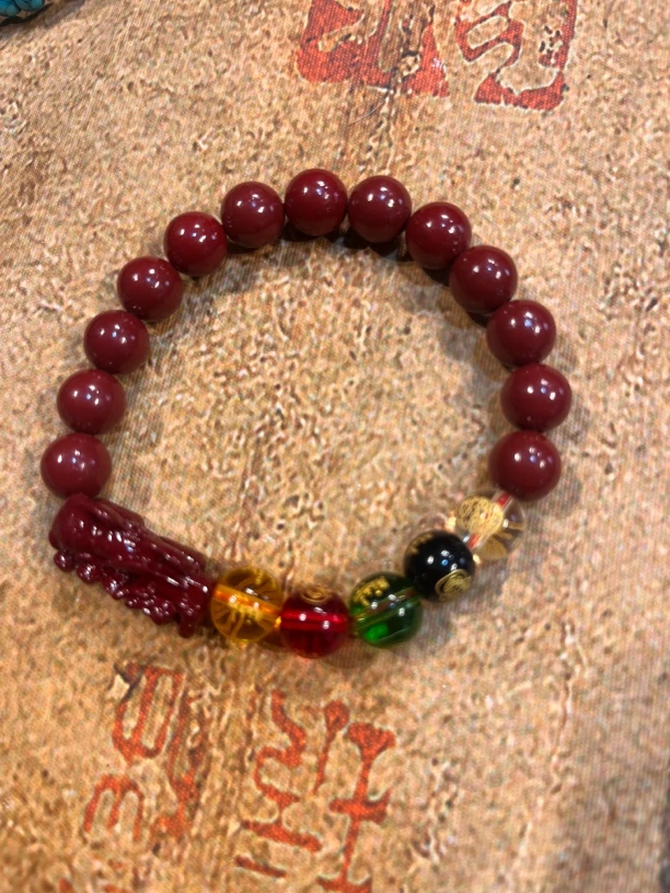 含辰砂工艺品精选貔貅多宝1.0手串配盒 D9998