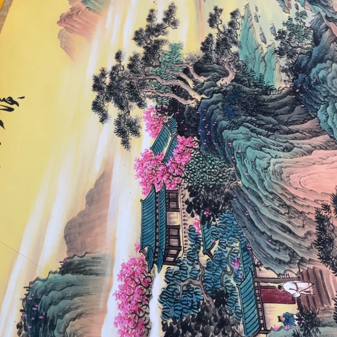 国画手绘带装裱和运险w