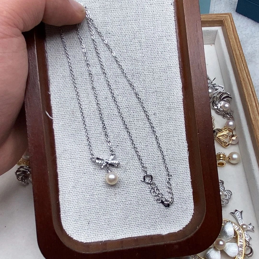 海水珍珠套链银S925镶嵌