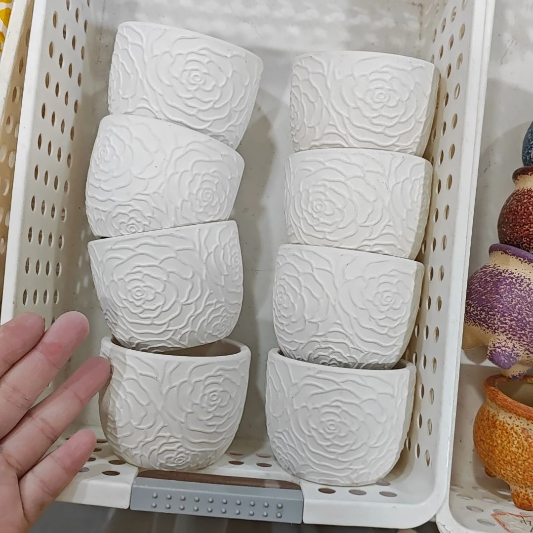 红陶吸水透气的白陶花盆凑满12发货