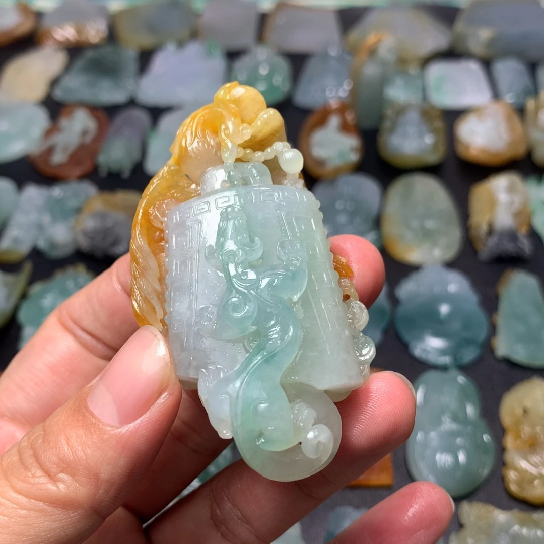 定制翡翠未镶嵌小*龙凤