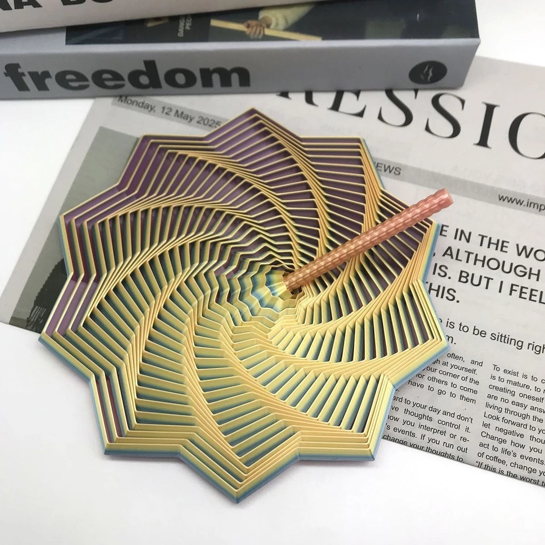 趣味3D打印魔幻几何立体桌面螺旋八边形手柄螺塔解压创意益智玩具