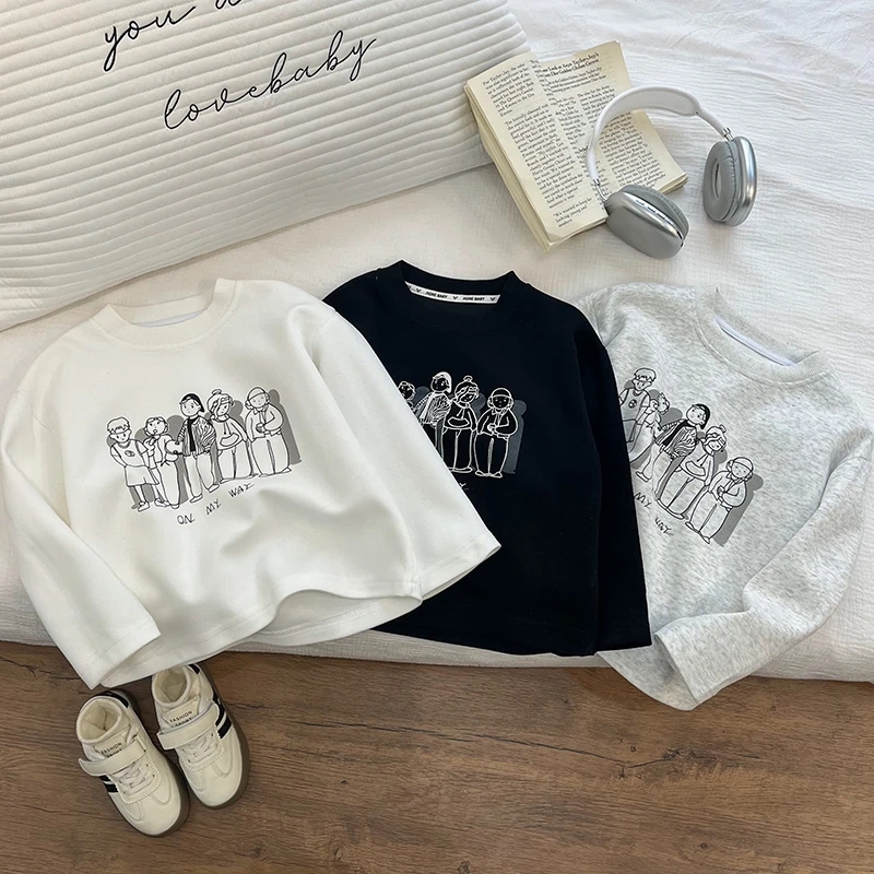 男童长袖卫衣t恤春秋儿童新款百搭打底衫宝宝洋气欧若风童装