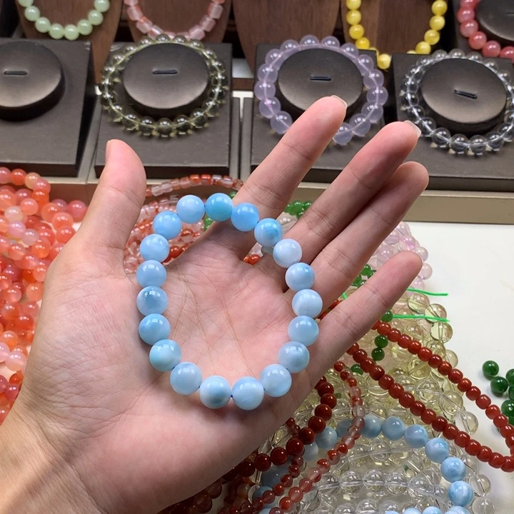 针钠钙石（海纹石）未镶嵌手链两***爱