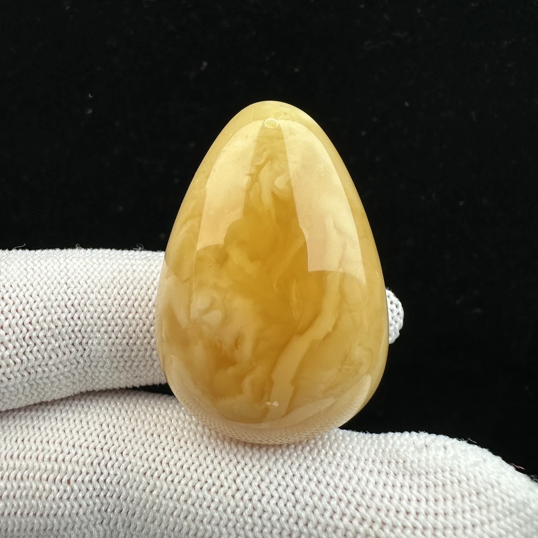 Y2128天然原矿蜜蜡 妖花水滴牌 26*39*16mm抖音基地质检发货