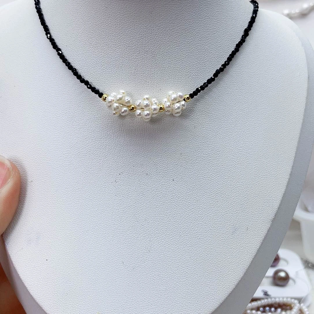颈饰银S925镶嵌淡水珍珠