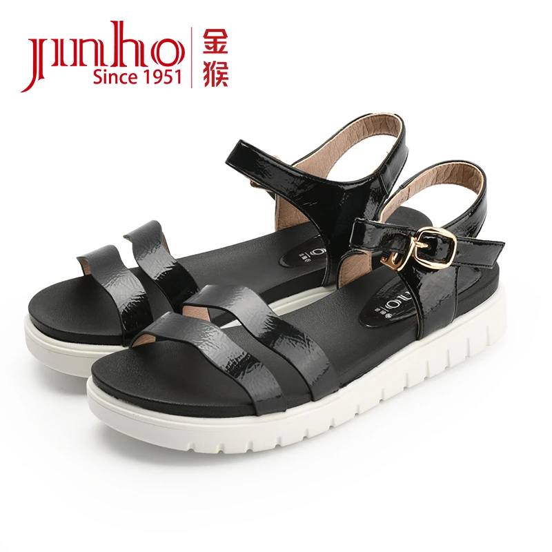 Jinho/金猴【微瑕，介意勿拍】休闲舒适百搭厚底露趾女凉鞋650069A/C