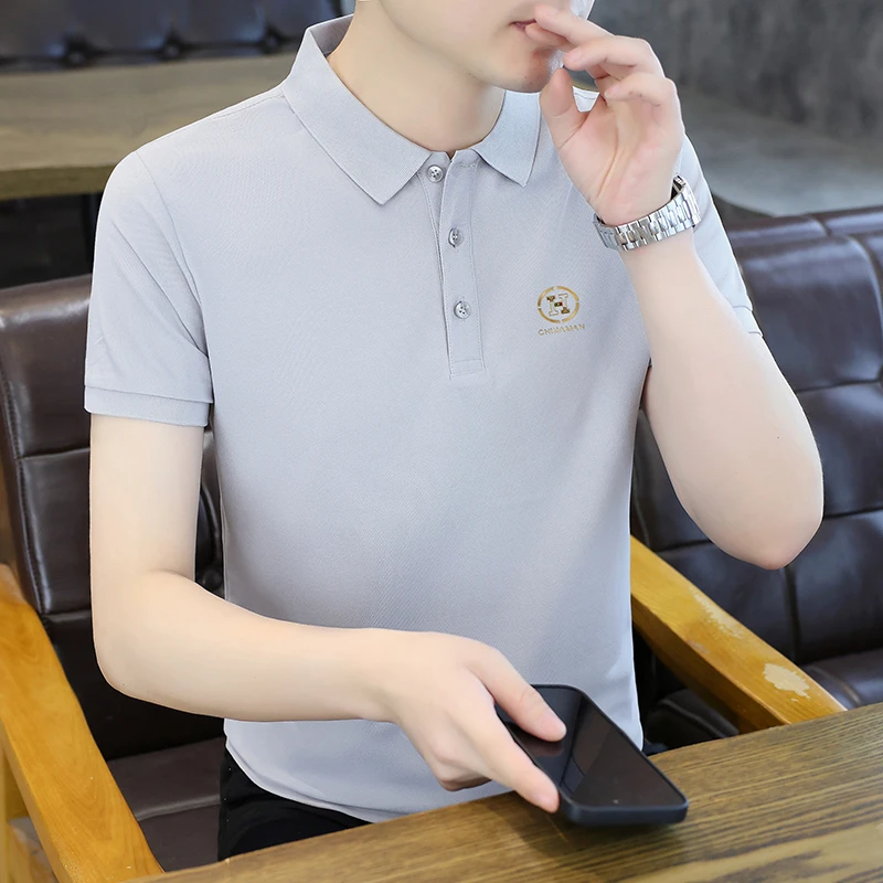 夏季男士polo衫薄款冰丝高级感男款潮流百搭潮牌商务休闲短袖t恤