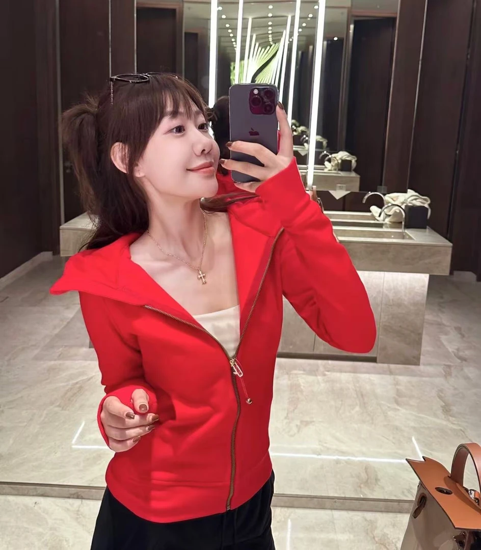 ManLing-秋冬加绒修身拉链卫衣