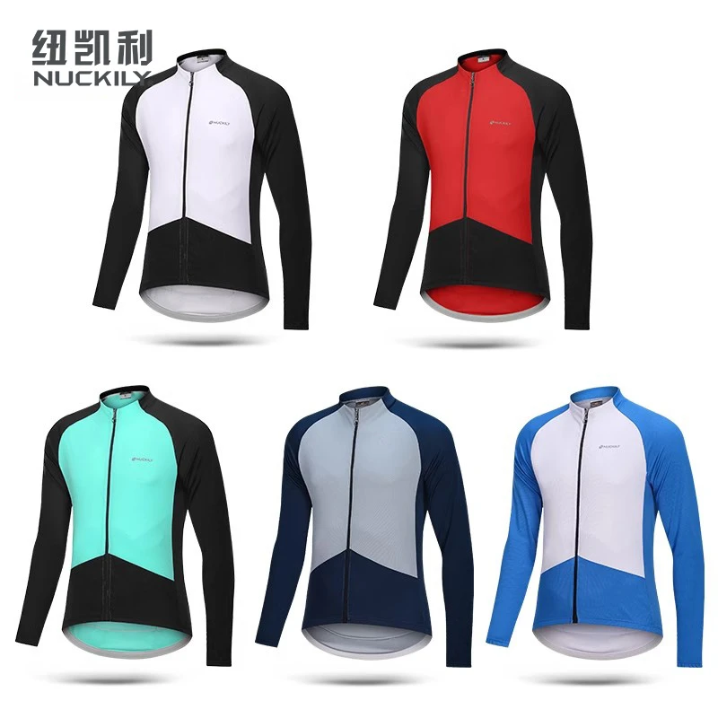 NUCKILY公路山地自行车骑行服男士长袖秋冬速干户外薄款透气023