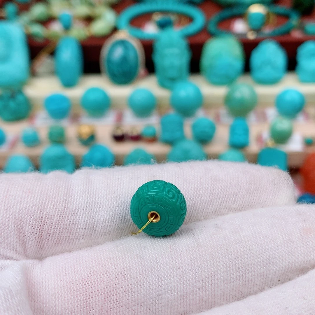 绿松石未镶嵌珠宝半成品回文11