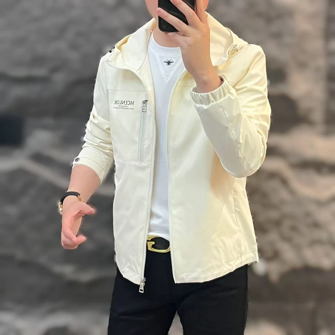 新款高端男士男装潮流百搭时尚个性春秋休闲连帽夹克sj9563-1