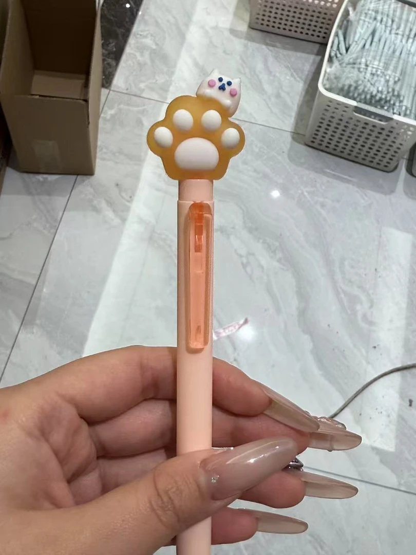 【混装卡通侧按刷题笔】黑色中性笔按动st头 0.5mm考试办公