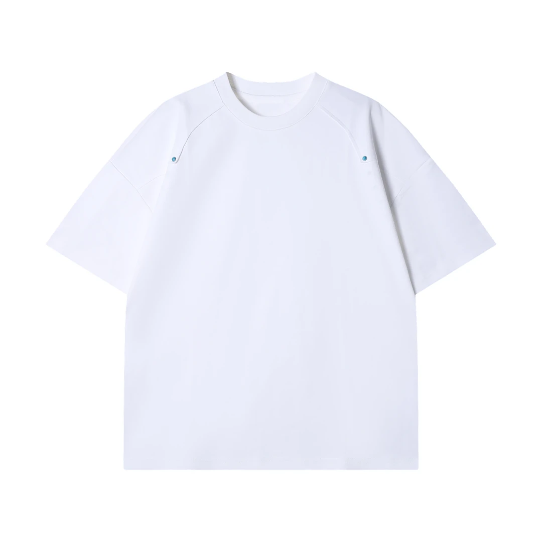 夏季高级感新款韩版简约裁剪圆领短袖T恤时尚休闲百搭套头上衣