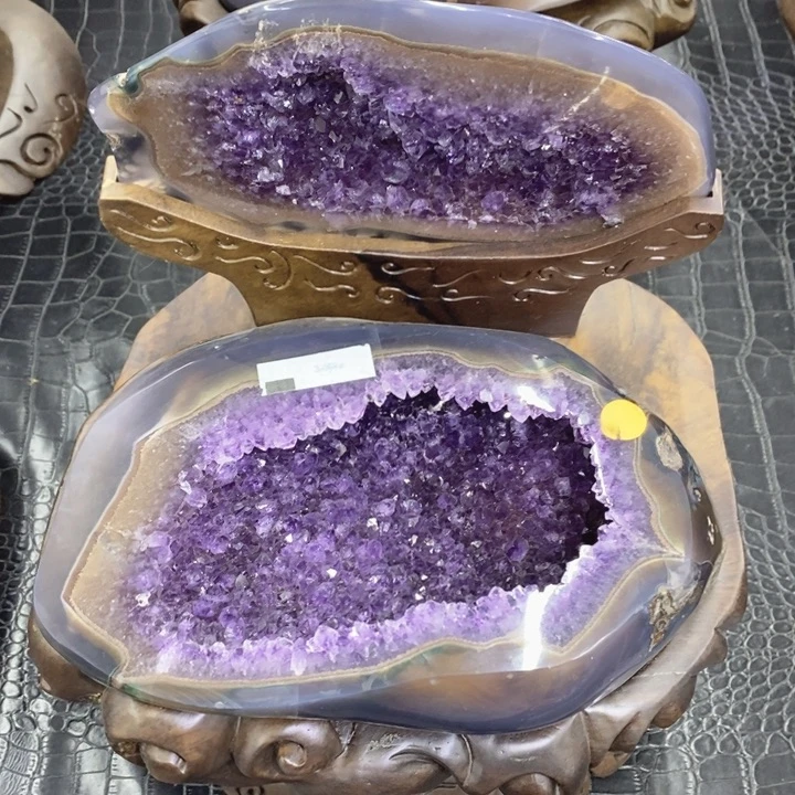 未镶嵌珠宝半成品水晶紫晶聚宝盆