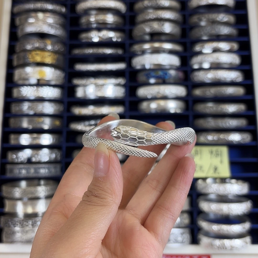 足银灵蛇银手镯50克
