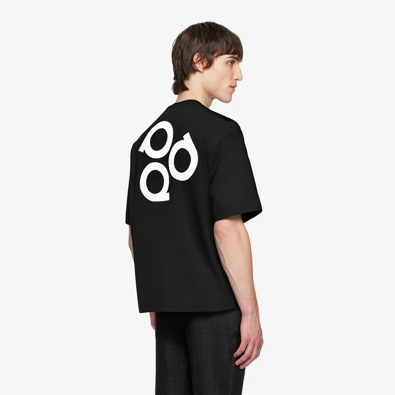 【叶胆大】专柜300克5A物理抗菌重磅精梳棉！旋转字母宽松短袖T恤男