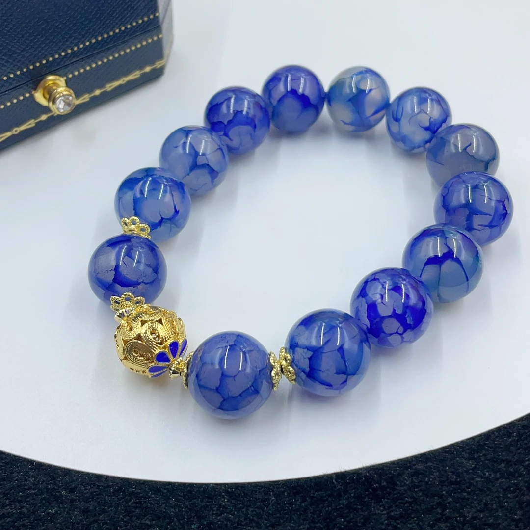 4558 蓝色珠珠手串多样性发货