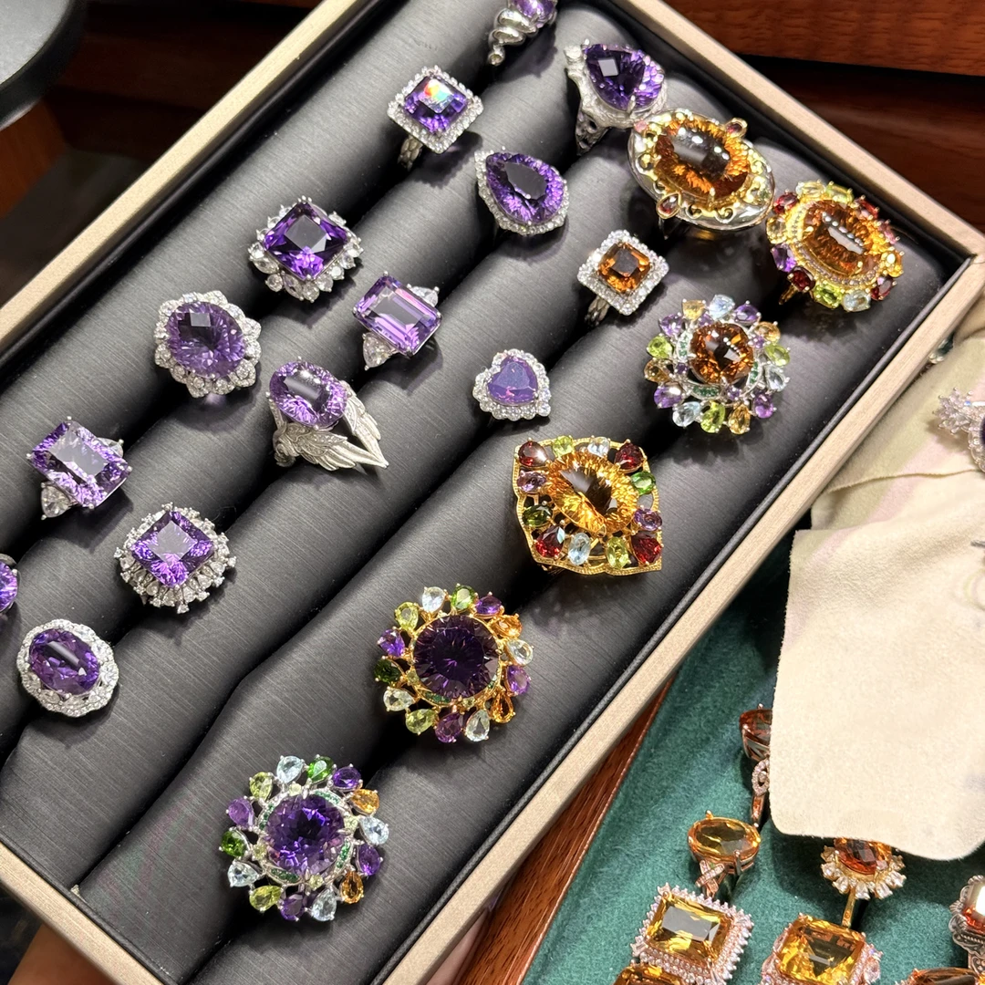 【紫水晶】新品盘！！乌拉圭全净体 特级色s925银